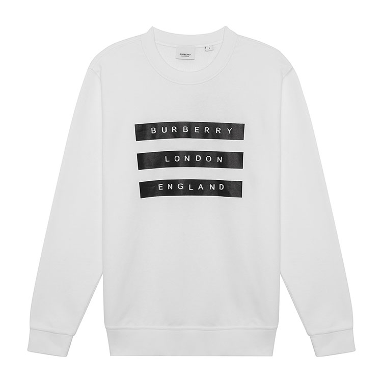 burberry/博柏利 burberry 巴宝莉 纯棉白色圆领男士套头卫衣 男装