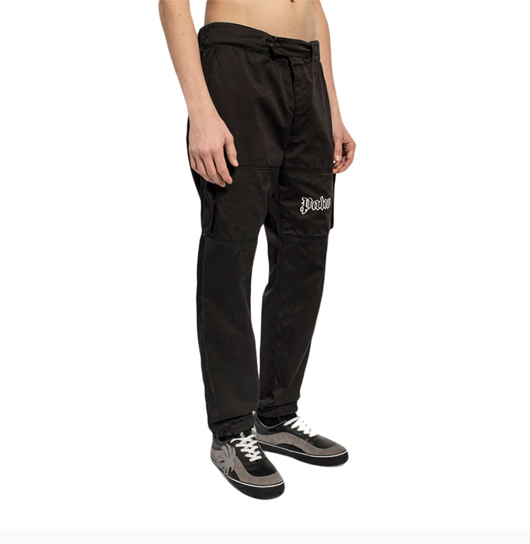 palm angels 男士 服装 20秋冬 黑色空白徽标工装裤 男士休闲裤