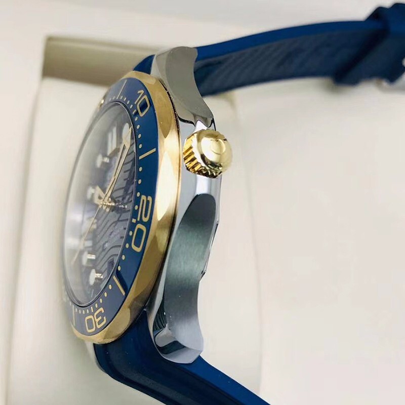 OMEGA/欧米茄瑞士手表 海马系列日历自动机械男士腕表 皮带蓝盘210.22.42.20.03.001