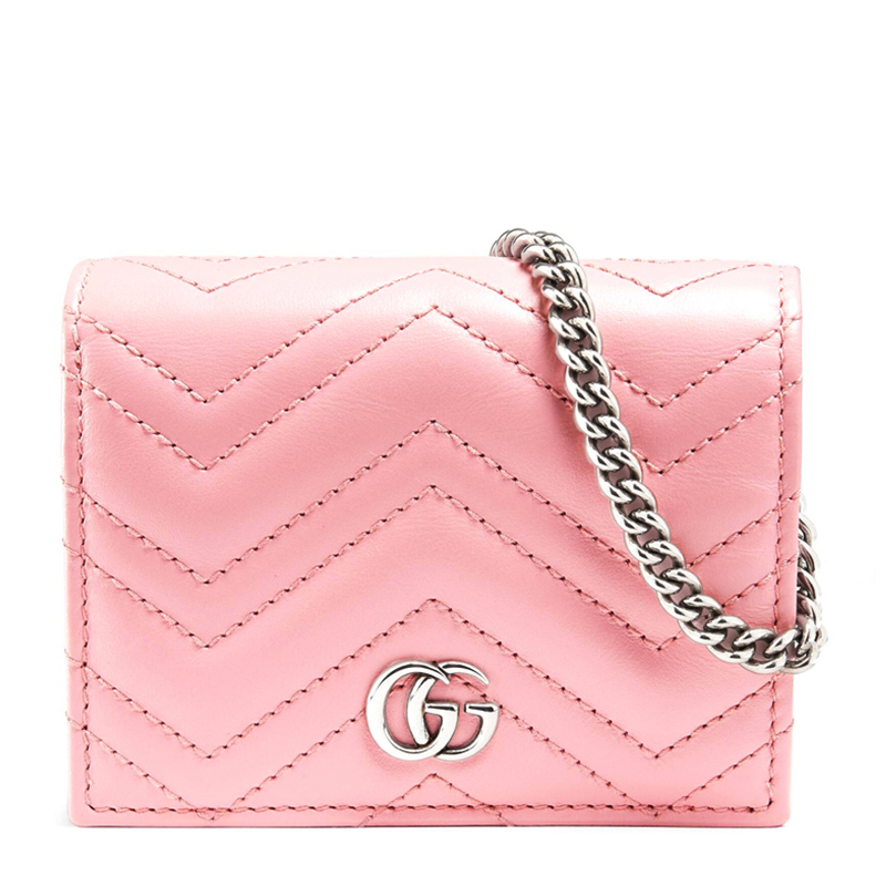 gucci/古驰女士logo印花单肩斜挎链条小方包