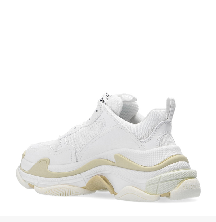 20秋冬 /巴黎世家 白色经典logo款系带老爹鞋休闲运动鞋小白鞋女鞋