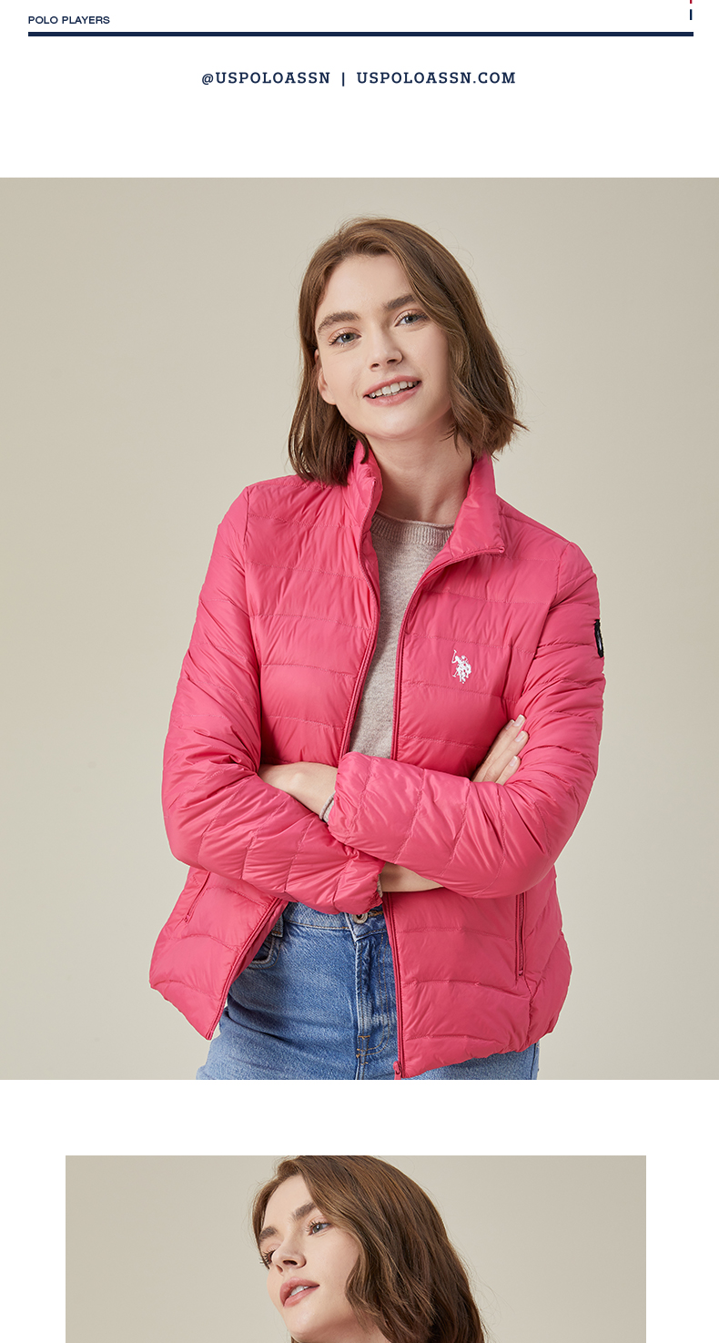 s.polo assn.女士羽绒服 冬季白鸭绒羽绒外套