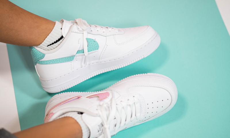 nike/耐克 air force1 20秋冬 女款 af1 粉蓝鸳鸯 断钩 马卡龙 空军