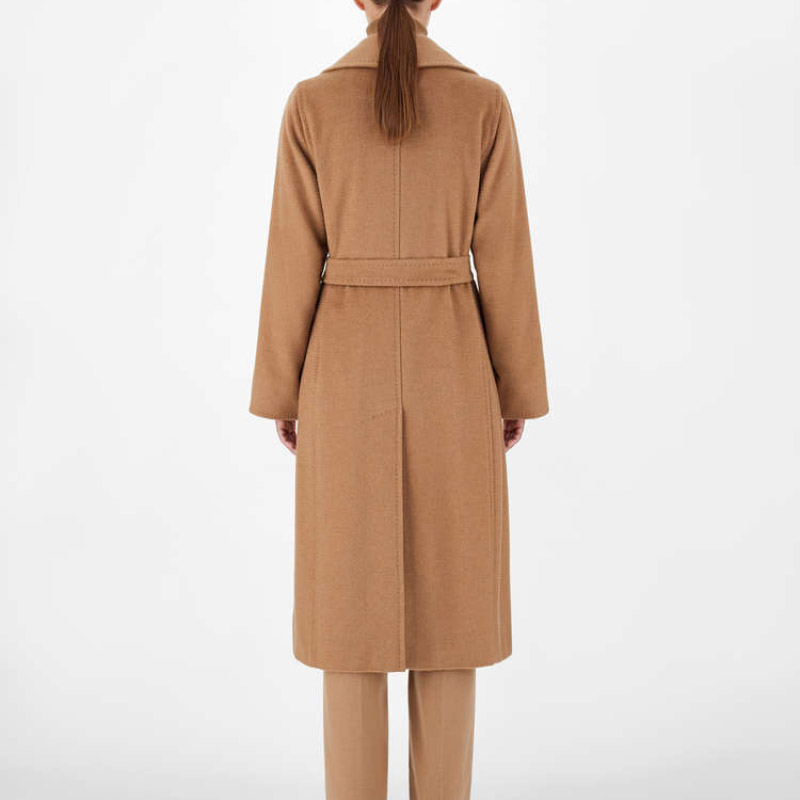 女士 manuela icon coat 驼色翻领长款驼绒大衣 1016141906001