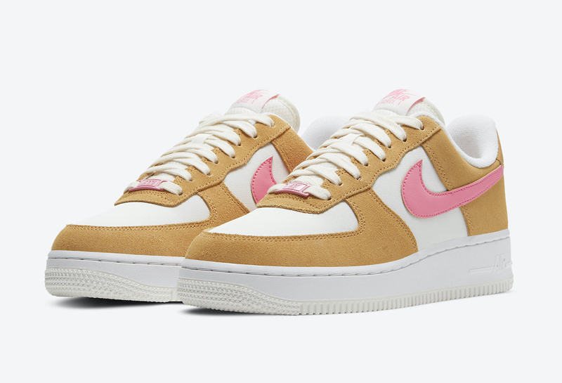 nike/耐克 air force 1 20秋冬 女款 af1 棕粉 白橙 空军一号 休闲鞋