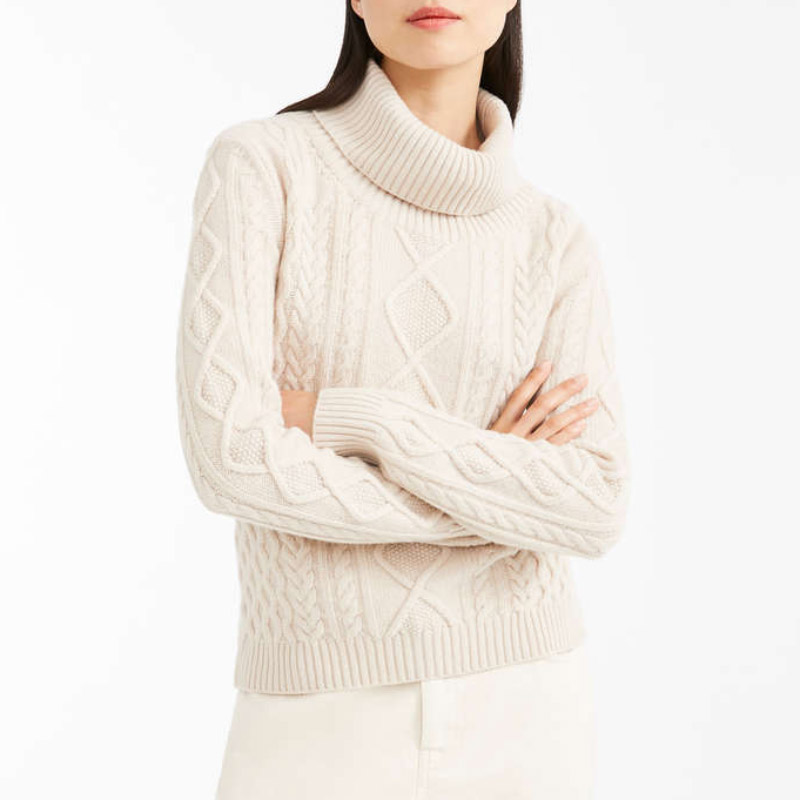 【预售】maxmara weekend 女士白色高领羊毛毛衣 5366200306003