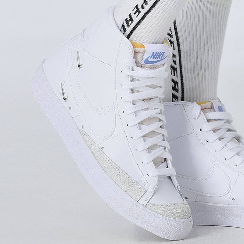 nike/耐克 blazer mid 77 20秋冬 男女同款 开拓者 白蓝 金属小钩 银