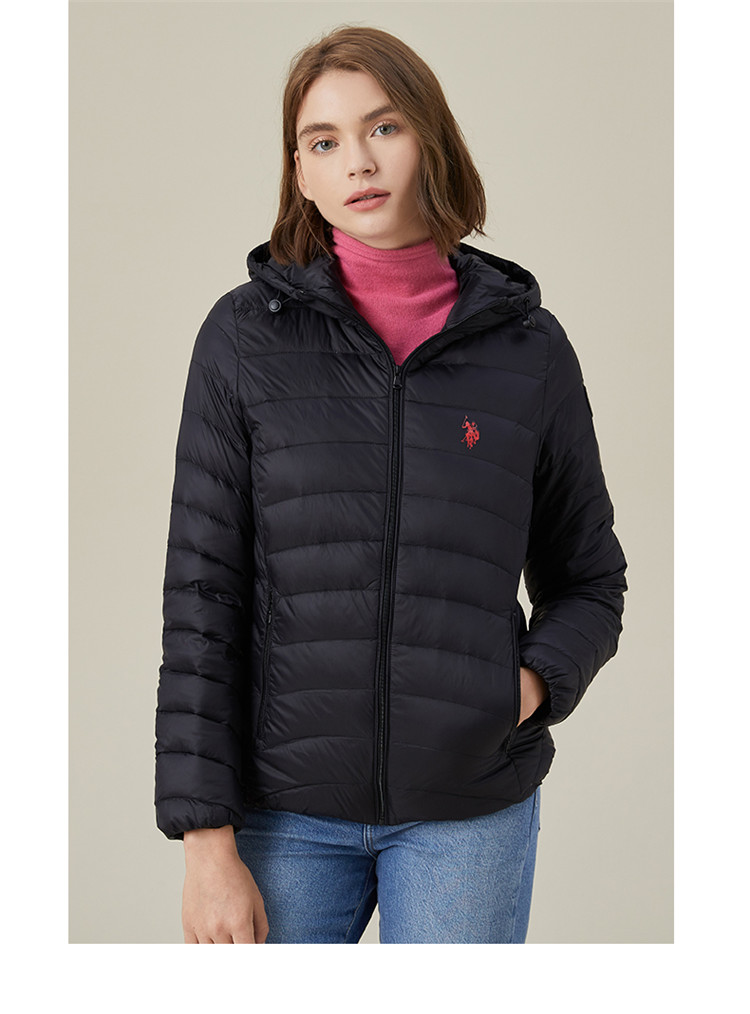 s.polo assn. 女士羽绒服 冬季女士白鸭绒连帽外套