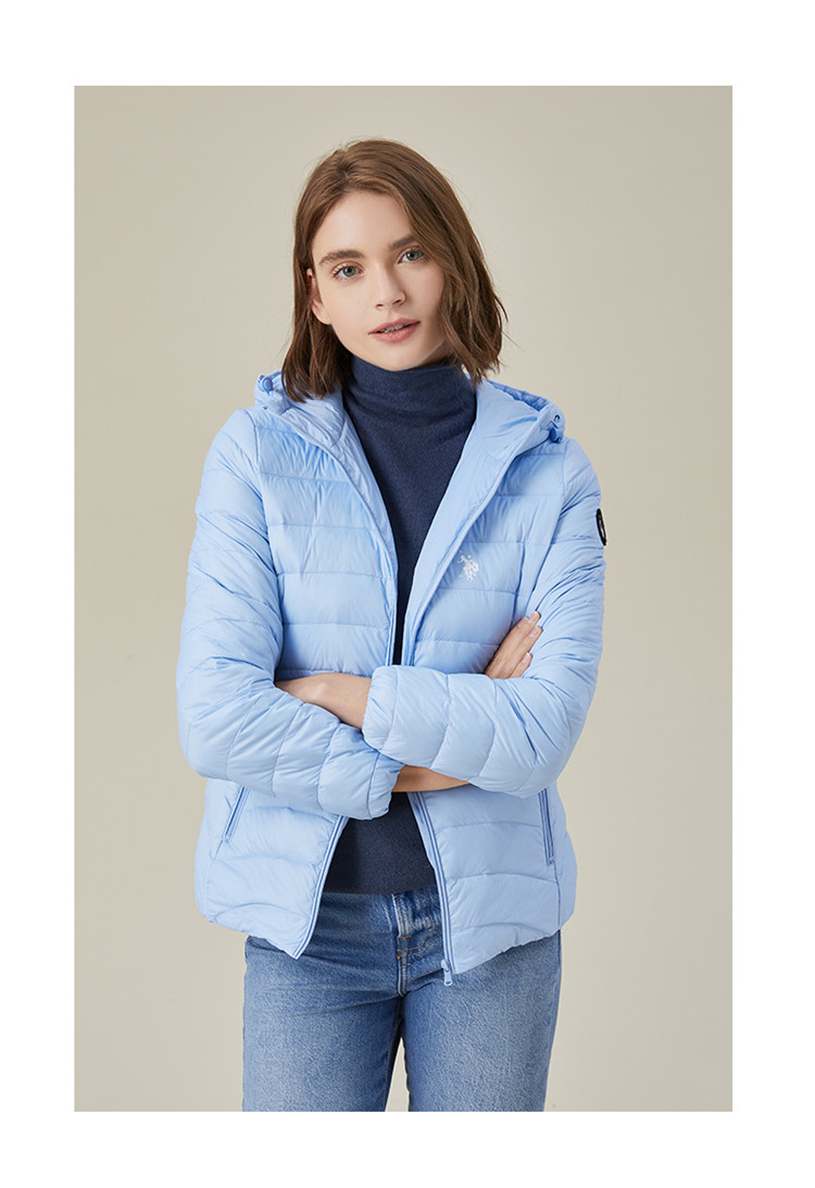 s.polo assn. 女士羽绒服 冬季女士白鸭绒连帽外套