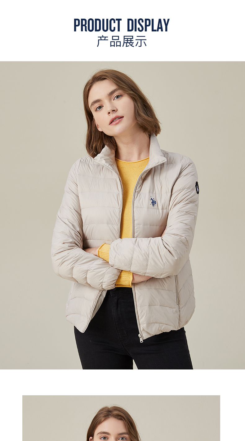 s.polo assn.女士羽绒服 冬季白鸭绒羽绒外套