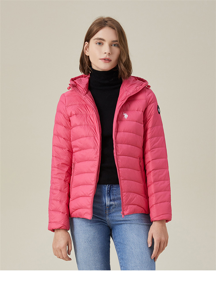 s.polo assn. 女士羽绒服 冬季女士白鸭绒连帽外套