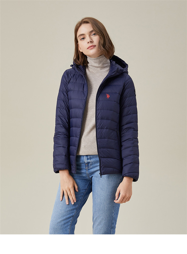 s.polo assn. 女士羽绒服 冬季女士白鸭绒连帽外套