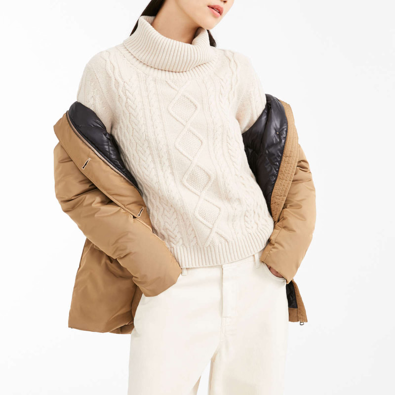 【预售】maxmara weekend 女士白色高领羊毛毛衣 5366200306003