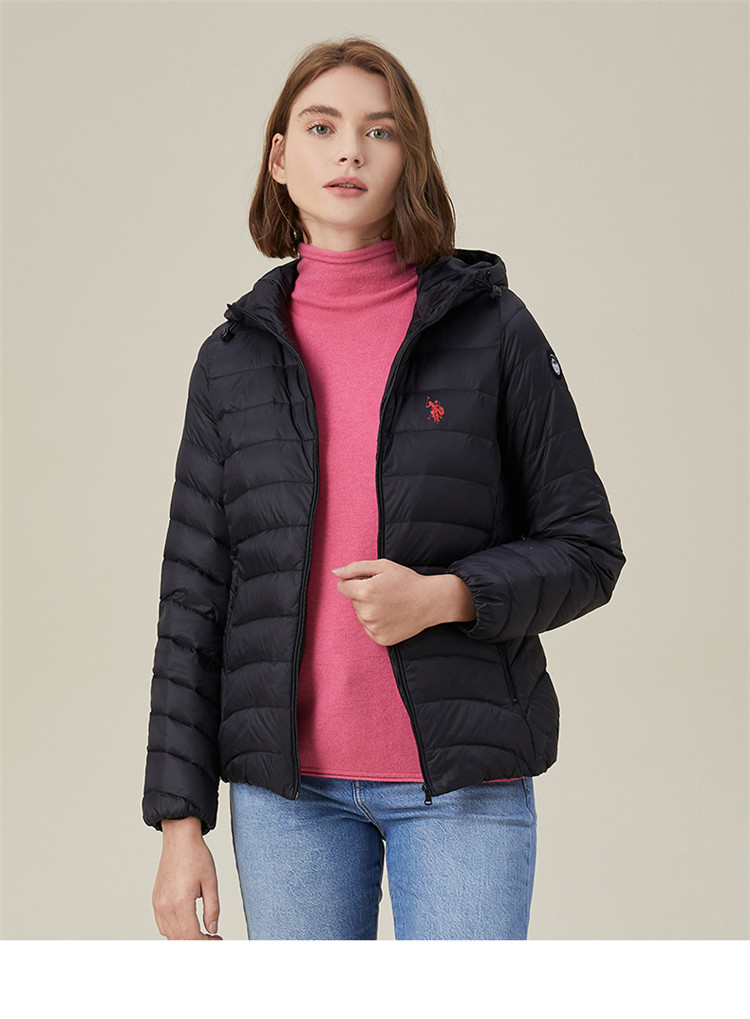 s.polo assn. 女士羽绒服 冬季女士白鸭绒连帽外套