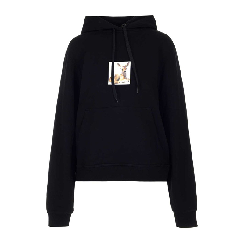 20秋冬 棉质 抽绳式 连帽套头衫 小鹿印花 经典logo款 女卫衣 8024655