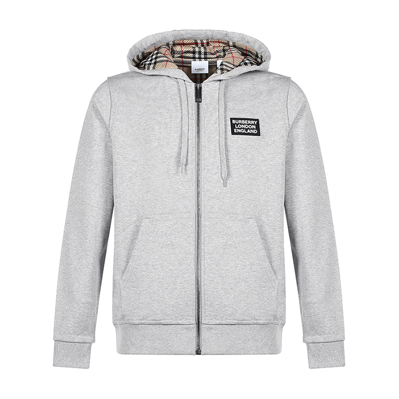 burberry/博柏利 男卫衣 男款棉质连帽拉链卫衣运动衫外套 80262211