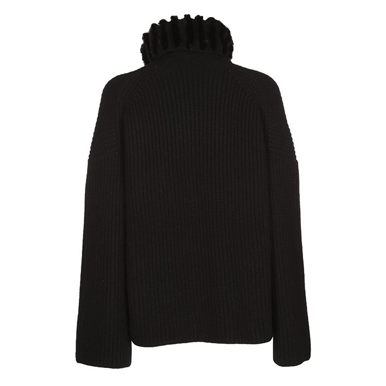 【包税包邮】fendi/芬迪 女士黑色羊绒时尚针织衫/毛衣 fzy720a58yf0