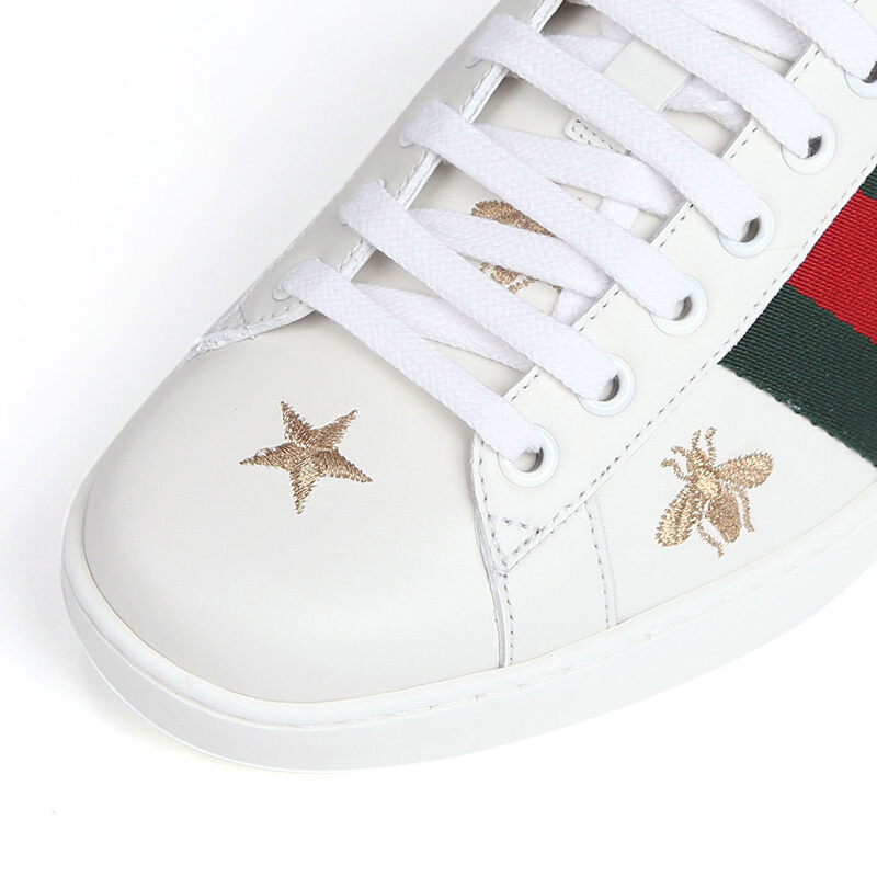 gucci/古驰 小白鞋经典款男士白色系红绿条纹织带星星小蜜蜂刺绣图案