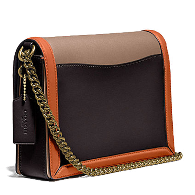 coach/蔻驰 拼色hutton牛皮革单肩包 89070