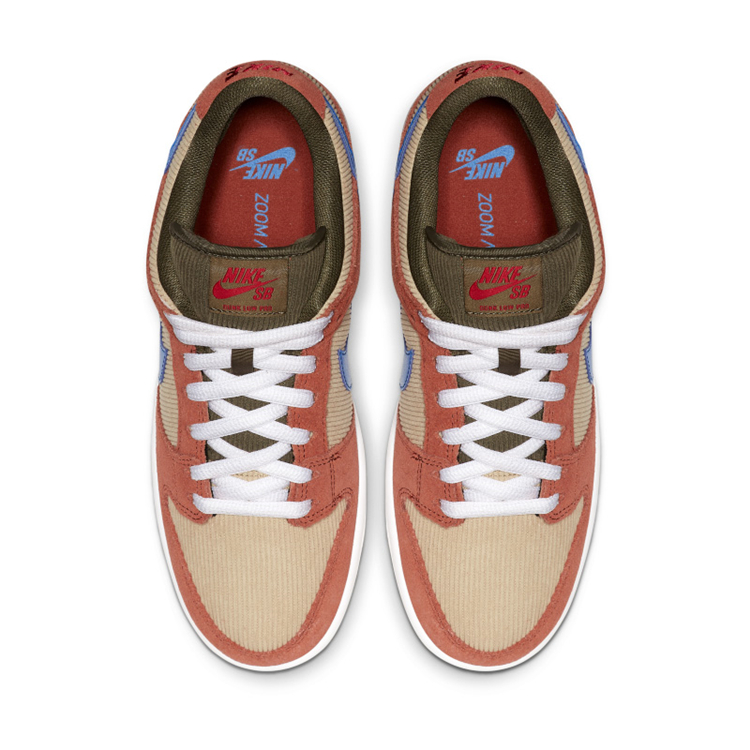 nike/耐克 sb dunk low 灯芯绒 橙蓝 板鞋 bq6817-201