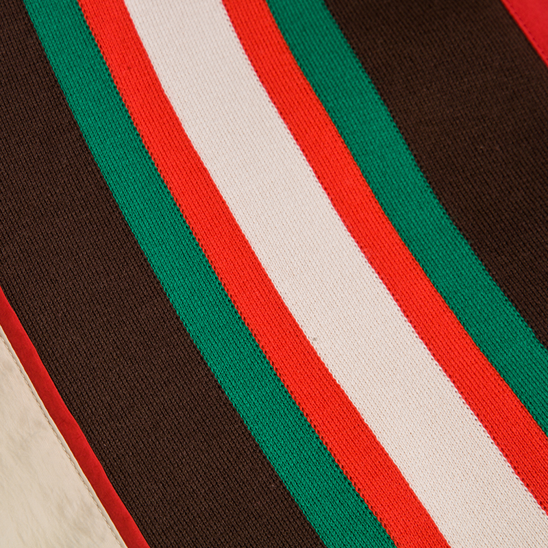 【包税包邮】gucci/古驰 古琦男装 红绿条纹装饰 男士白色锦纶夹克