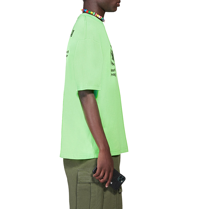 【包税】balenciaga/巴黎世家 21春夏新款男士wfp印花绿色纯棉短袖t恤