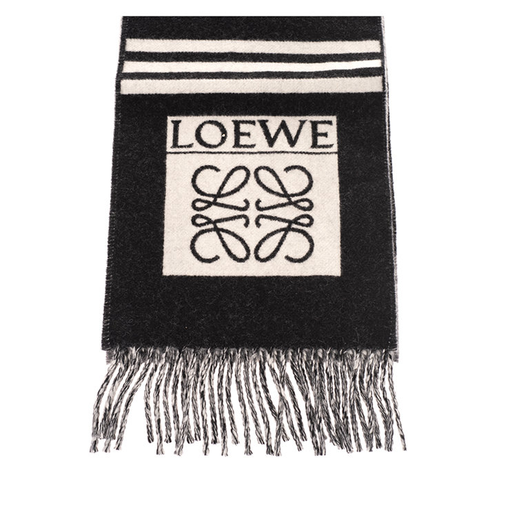 【包税】loewe/罗意威 20秋冬 时尚百搭 男士混色羊毛logo标识围巾
