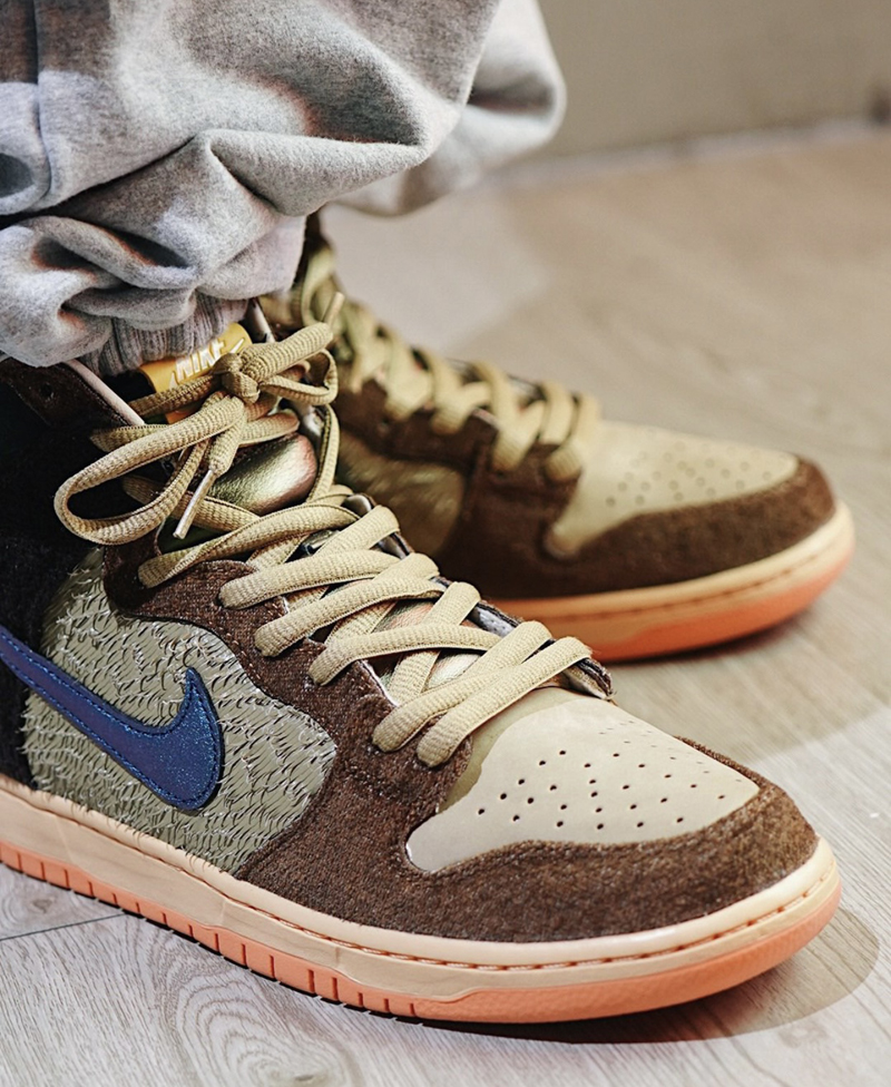 nike/耐克 sb dunk high x concepts 男女同款 烤鸭 棕绿 野鸭 联名
