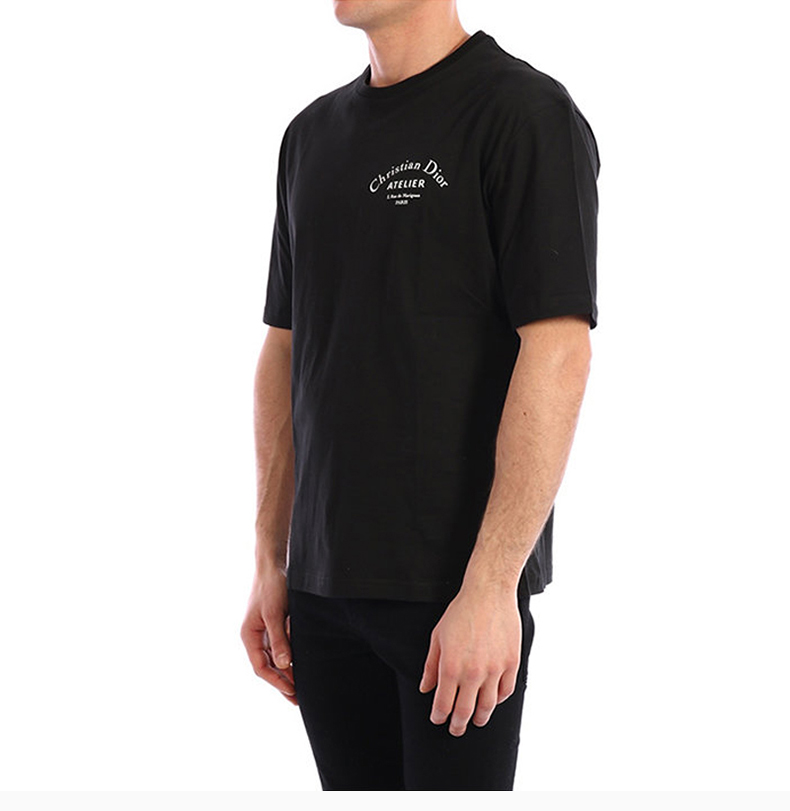 dior homme/迪奥桀骜 男士服装 黑色棉质polo衫 男士短袖t恤