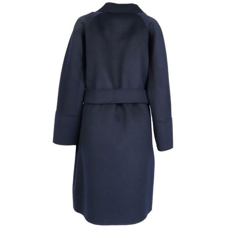 【包税包邮】maxmara/麦丝玛拉 女士海军蓝羊毛纽扣腰带大衣外套