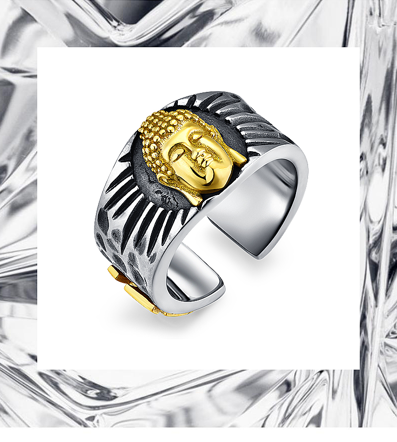 lestate felice/歆懿熙 戒指 s925银佛头戒指 男女款