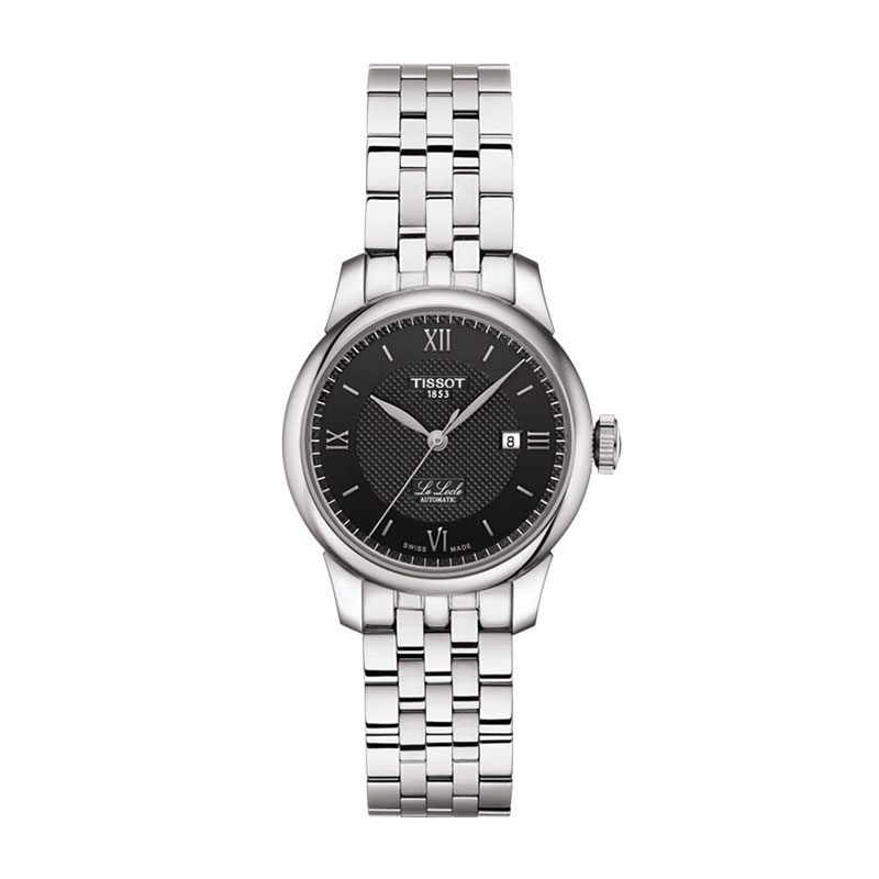 【正品盒装】TISSOT/天梭 力洛克系列 黑盘 罗马刻度 钢带 机械女表 T006.207.11.058.00