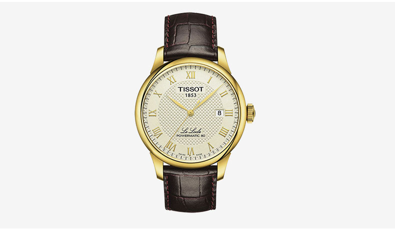 【正品盒装】TISSOT/天梭 力洛克系列 银白盘镀色表壳 罗马刻度 皮带 机械男表 T006.407.36.263.00