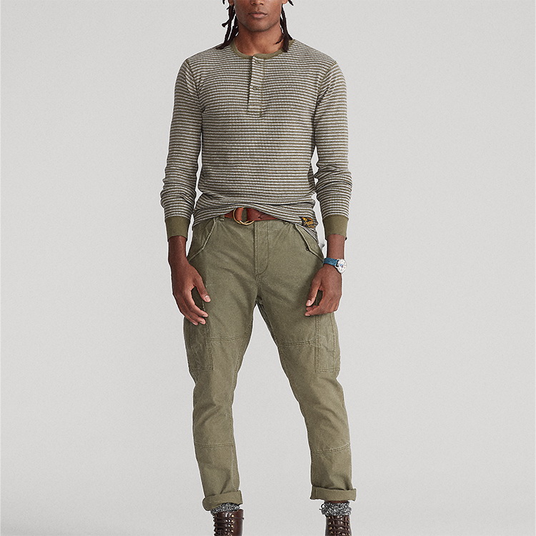 polo ralph lauren 男装2020年秋季条纹华夫格针织亨利衫12934 男士