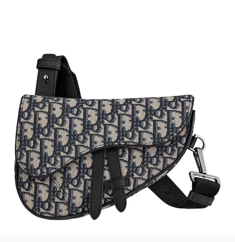 【包税】dior homme/迪奥桀骜 【20秋冬新款】男士黑色斜纹提花马鞍单