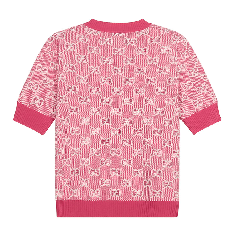 gucci/古驰 女士针织衫/毛衣 女士羊毛/棉圆领短袖针织衫套头衫