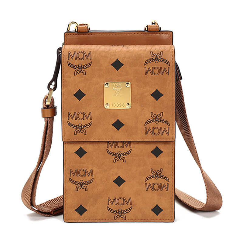 mcm/mcm 男士visetos original系列人造革/牛皮革单肩斜挎包手机包
