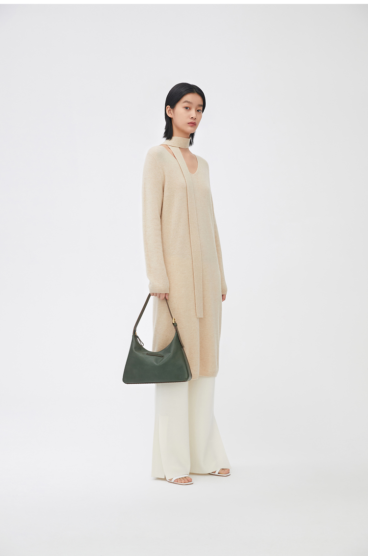 icicle/之禾女装20秋冬新款无缝羊绒针织女士连衣裙1cb23124089a