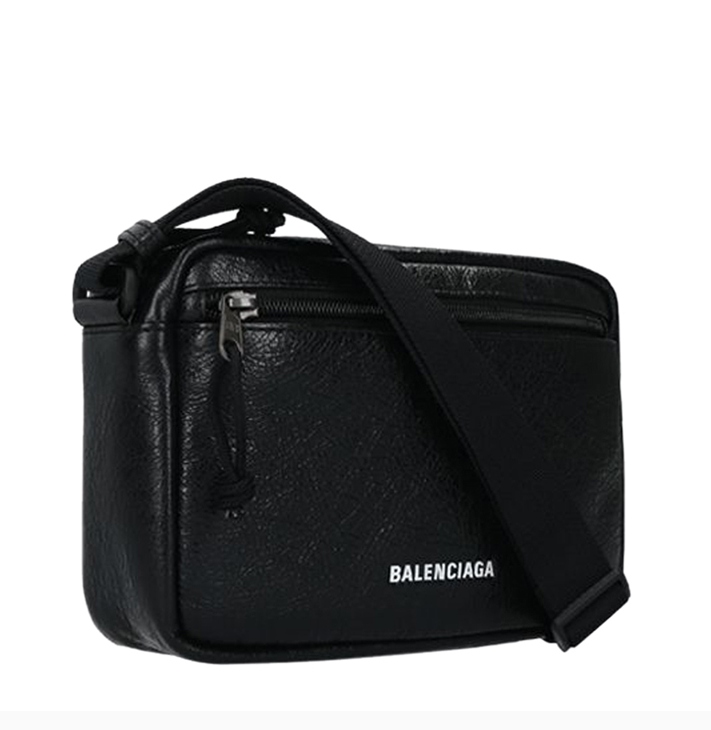 【包税】balenciaga/巴黎世家  男士黑色小羊皮经典字母徽标印花拉链