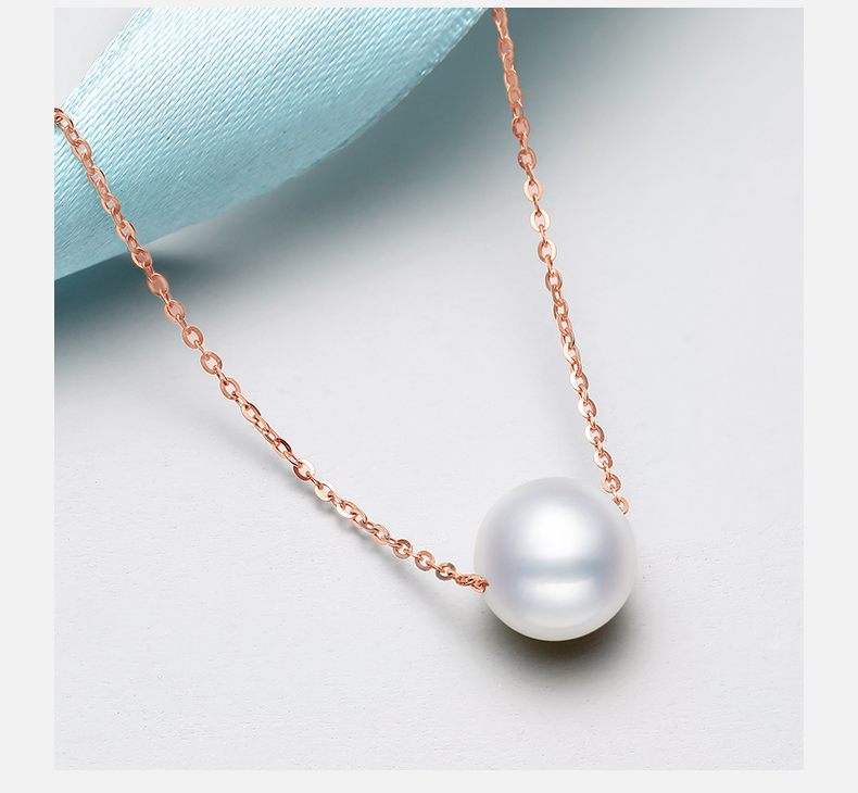 chow tai seng/周大生18k金玫瑰金珍珠项链 z0l00001