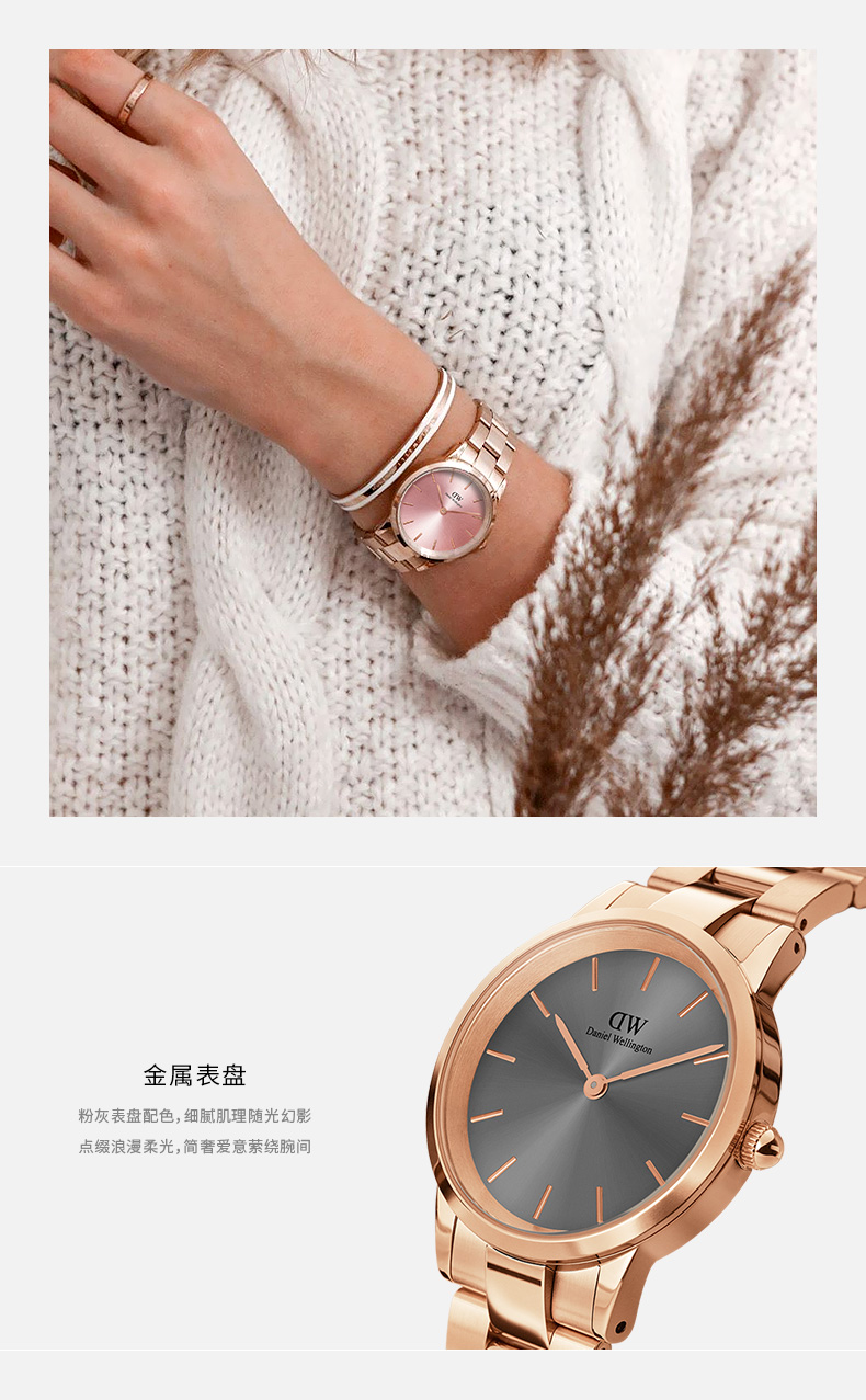 Daniel Wellington/丹尼尔惠灵顿DW手表女 32mm粉色表盘石英表时尚女表