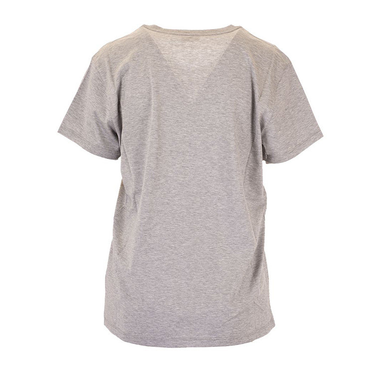 思琳女装 时尚百搭 图案装饰 女士灰色棉质经典圆领春夏短袖t恤 2x