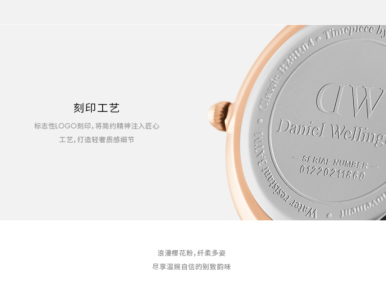 Daniel Wellington/丹尼尔惠灵顿 dw手表女 樱花粉女表28mm简约腕表