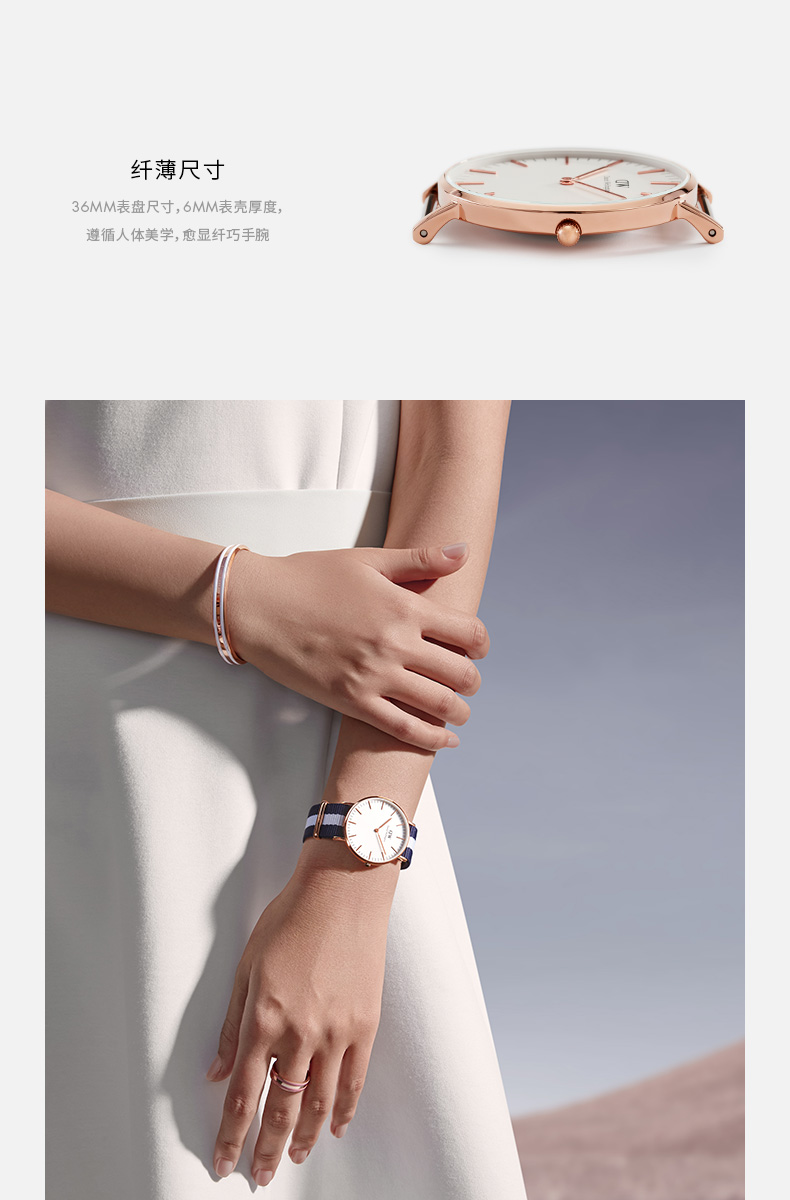 Daniel Wellington/丹尼尔惠灵顿 dw手表女 36mm女表女生休闲石英表