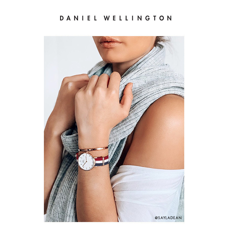 【好礼推荐】Daniel Wellington/丹尼尔惠灵顿瑞典进口dw手表女 三色织纹经典腕表28mm