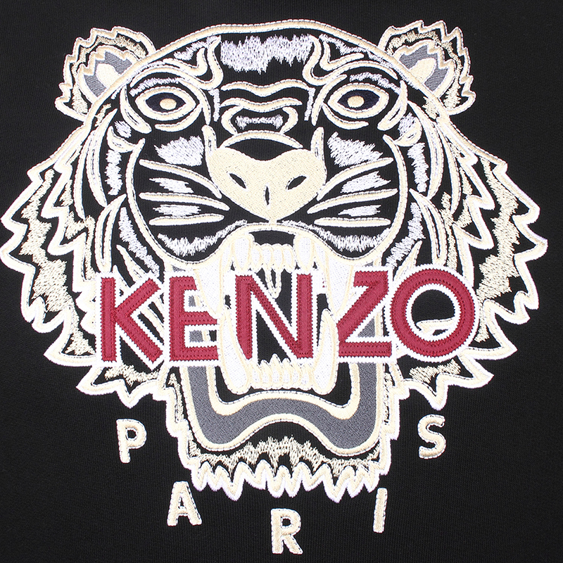 20秋冬 kenzo/高田贤三 男士黑色棉质虎头印花图案logo时尚百搭套