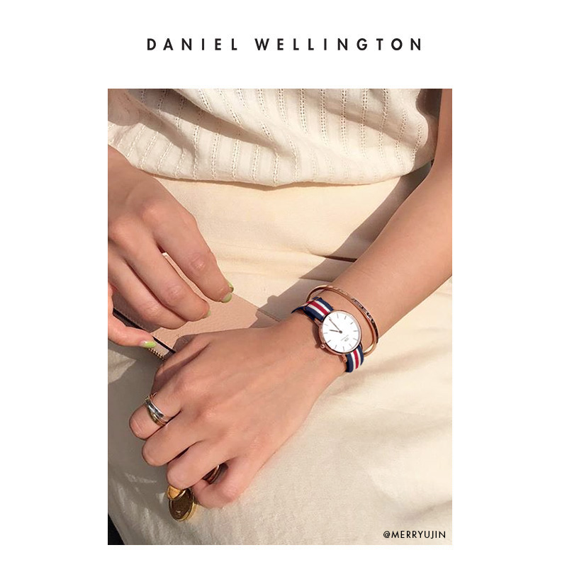 【好礼推荐】Daniel Wellington/丹尼尔惠灵顿瑞典进口dw手表女 三色织纹经典腕表28mm