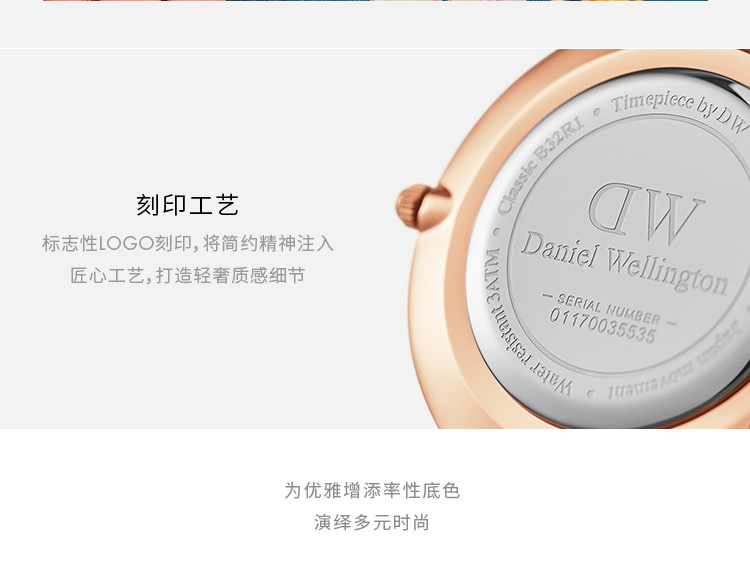 【李圣经同款】Daniel Wellington/丹尼尔惠灵顿瑞典进口dw手表女  三色织纹经典腕表32mm