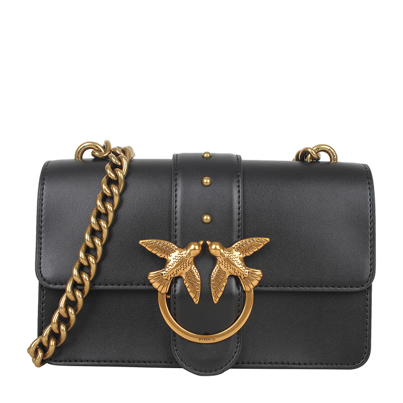 pinko/品高 女士经典皮革迷你飞鸟包燕子包单肩斜挎包