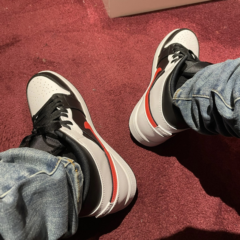 air jordan 1 mid 男女同款 2021新 aj1 黑白 红钩 黑白熊猫 中帮